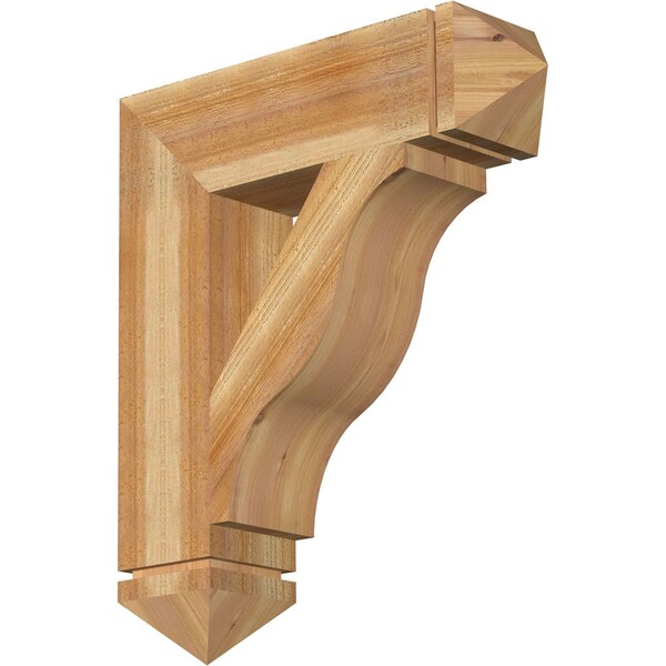 Ekena Millwork Funston Arts & Crafts Rough Sawn Bracket, Western Red Cedar, 6"W x 24"D x 28"H BKT06X24X28FST03RWR - main